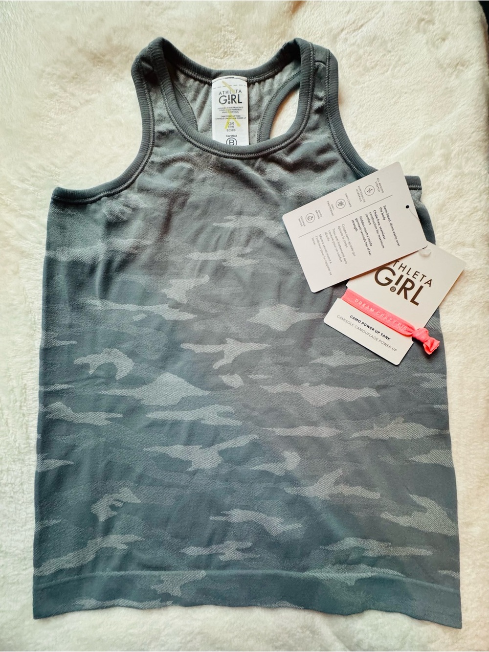 NWT Athleta Girl Camo Power Up Tank - Gray